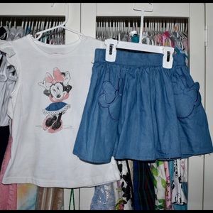🎀 Disney Minnie Mouse 🎀 Shirt Skirt Outfit